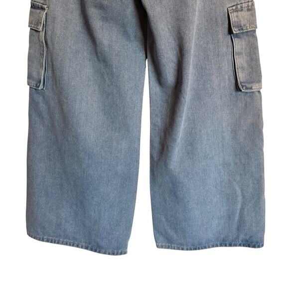 Cider Sz M‎ Mid Rise Solid Wide Leg Cargo Jeans Skater Grunge - Picture 12 of 14